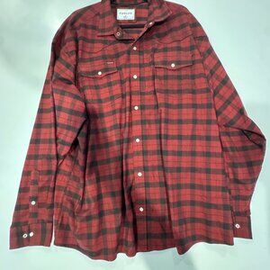 Black/Red Poncho Outdoor Flannel